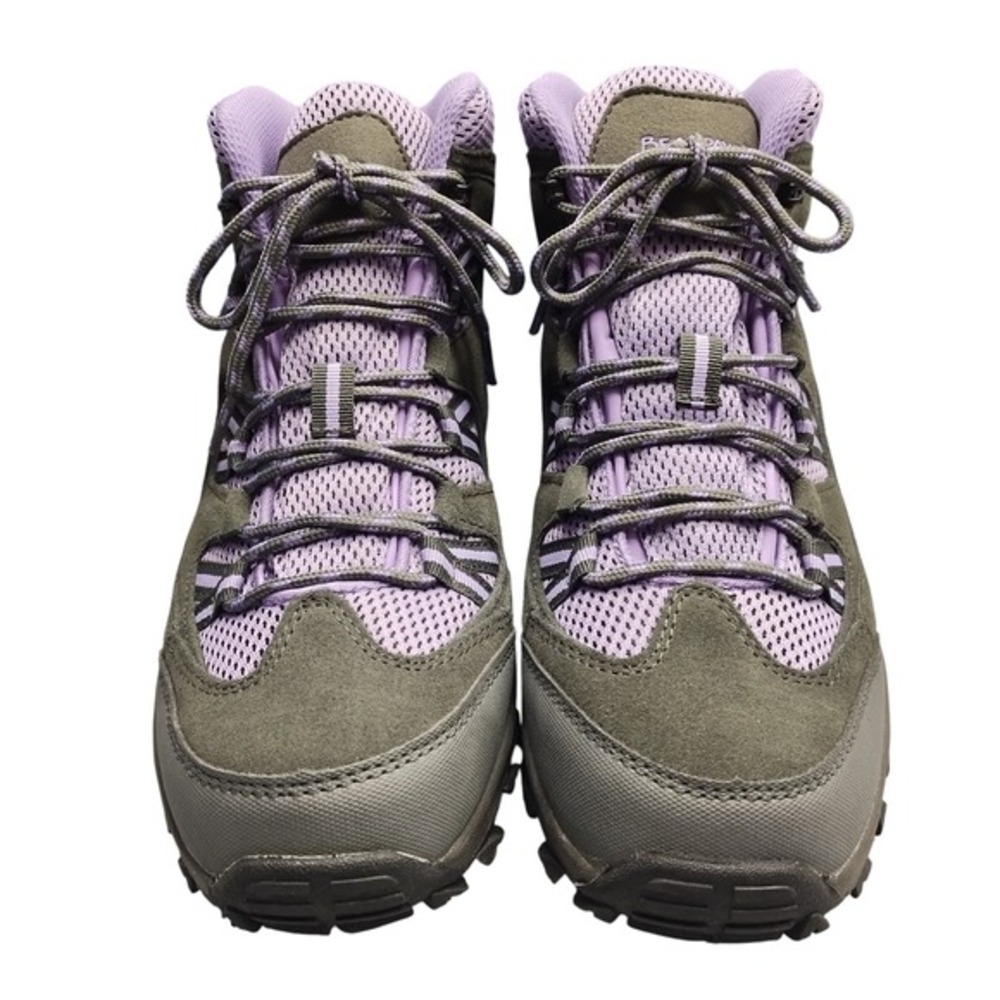 Bearpaw Tallac Hiking Boots Womens 10 Black Purple Cow Suede Waterproof Lace Up